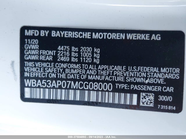 BMW 430I 2021 WBA53AP07MCG08000 Image 9