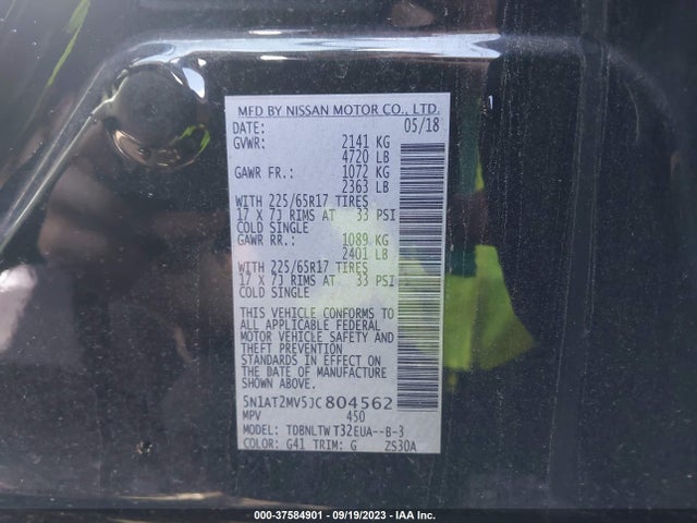 Nissan ROGUE SV 2018 5N1AT2MV5JC804562 Image 9
