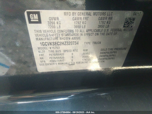 Chevrolet Silverado 1500 Ltz 2017 1GCVKSEC2HZ320734 Image 9