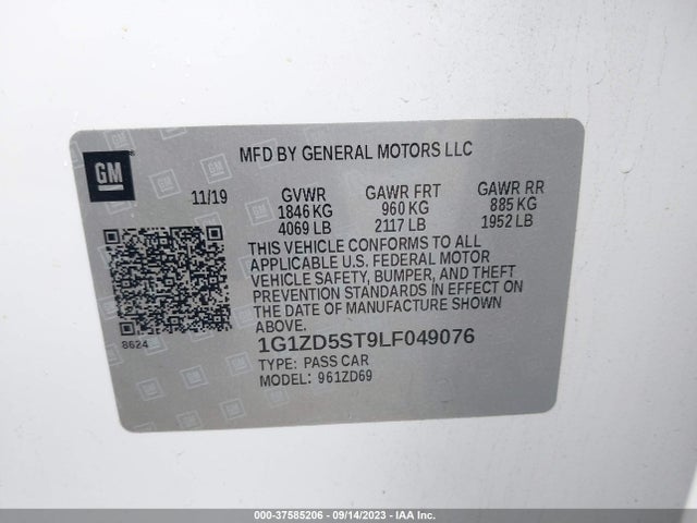 Chevrolet MALIBU LT 2020 1G1ZD5ST9LF049076 Image 9