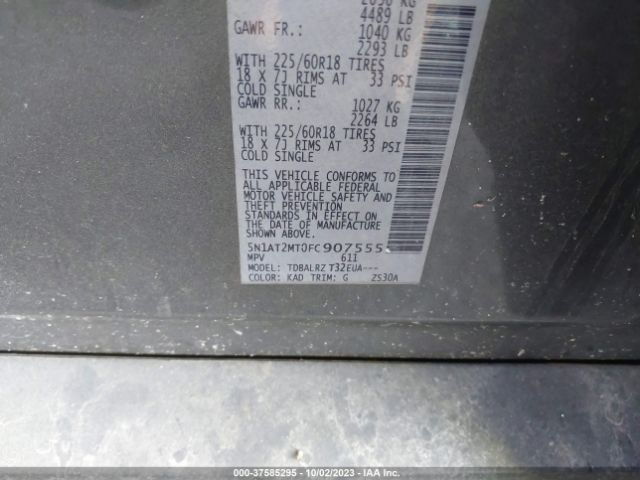 5N1AT2MT0FC907555 Nissan Rogue Sl
