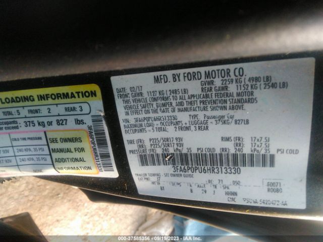 3FA6P0PU6HR313330 Ford Fusion Energi Se