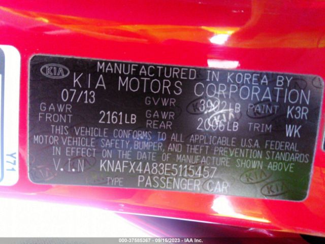 KNAFX4A83E5115457 KIA FORTE EX