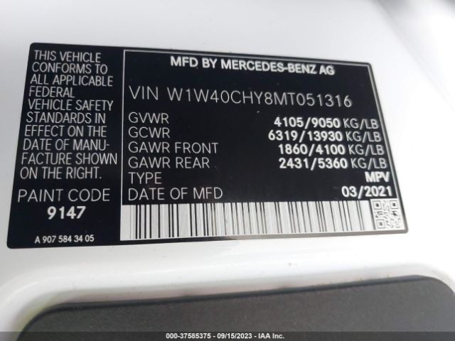W1W40CHY8MT051316 Mercedes-Benz SPRINTER VAN