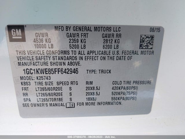 Chevrolet Silverado 2500hd Ltz 2015 1GC1KWE85FF642946 Image 9