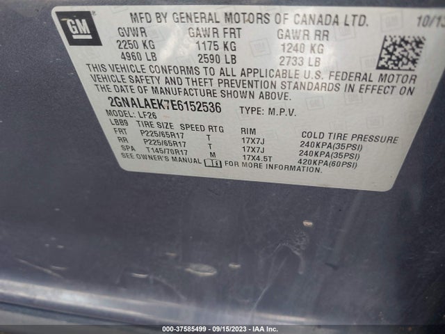 Chevrolet EQUINOX LS 2014 2GNALAEK7E6152536 Image 9