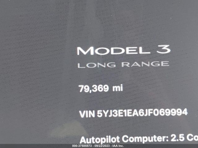 5YJ3E1EA6JF069994 Tesla Model 3 Range Battery