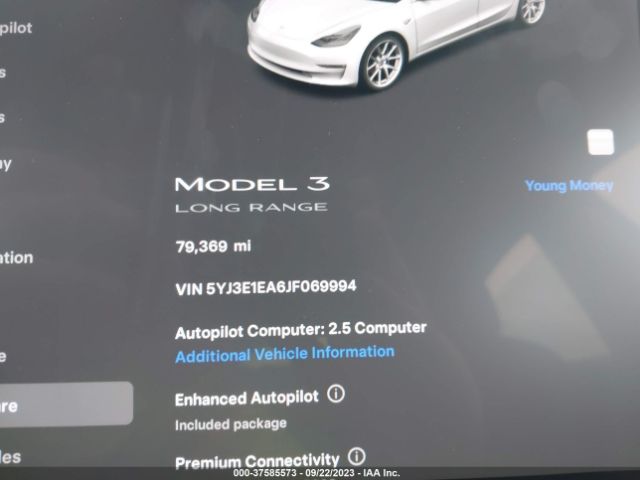 5YJ3E1EA6JF069994 Tesla Model 3 Range Battery
