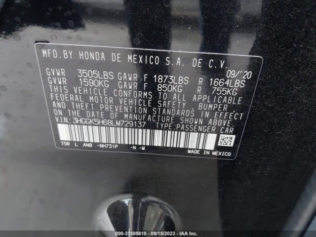 3HGGK5H68LM729137 Honda Fit Sport
