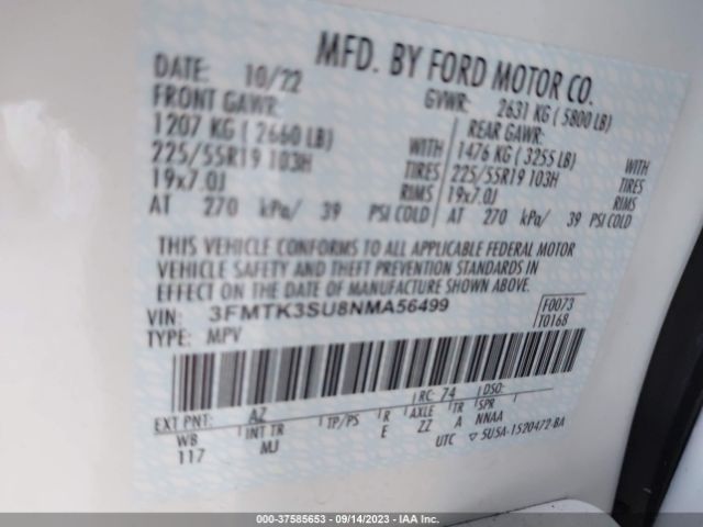 3FMTK3SU8NMA56499 Ford Mustang Mach-e Premium