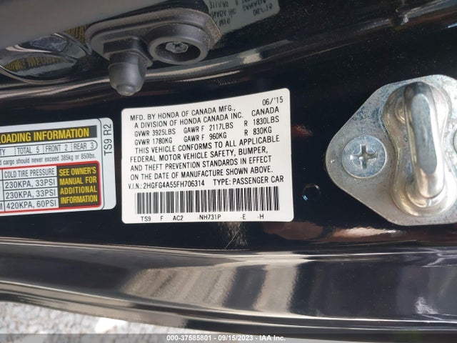 Honda Civic Coupe Si 2015 2HGFG4A55FH706314 Image 9