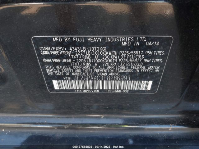 JF2GPAKC3E8286993 Subaru Xv Crosstrek Limited