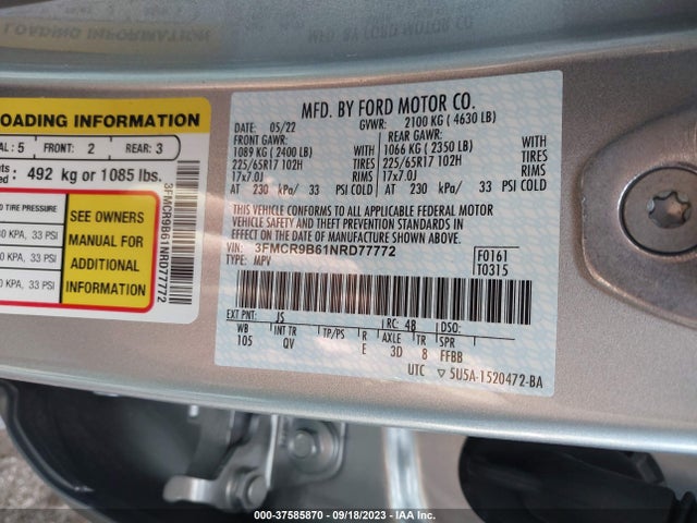 Ford Bronco Sport Big Bend 2022 3FMCR9B61NRD77772 Image 9