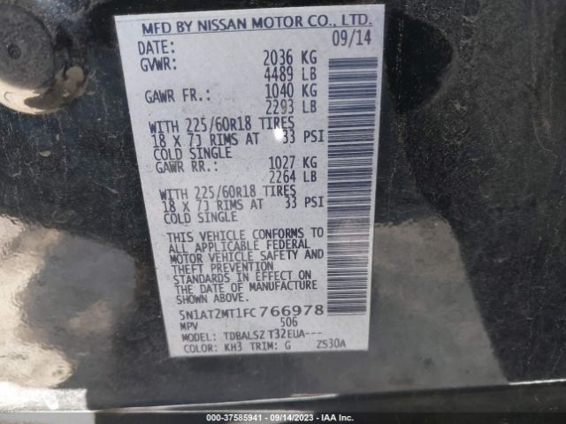 5N1AT2MT1FC766978 Nissan Rogue Sl