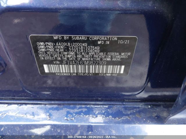 JF1VA2E63M9822309 Subaru Wrx Sti