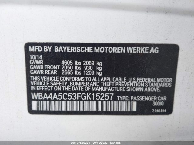 WBA4A5C53FGK15257 BMW 4 Series 428i