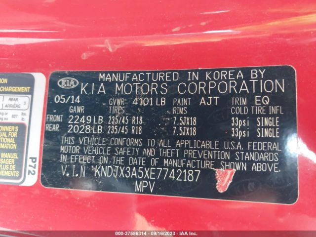 KNDJX3A5XE7742187 KIA Soul !