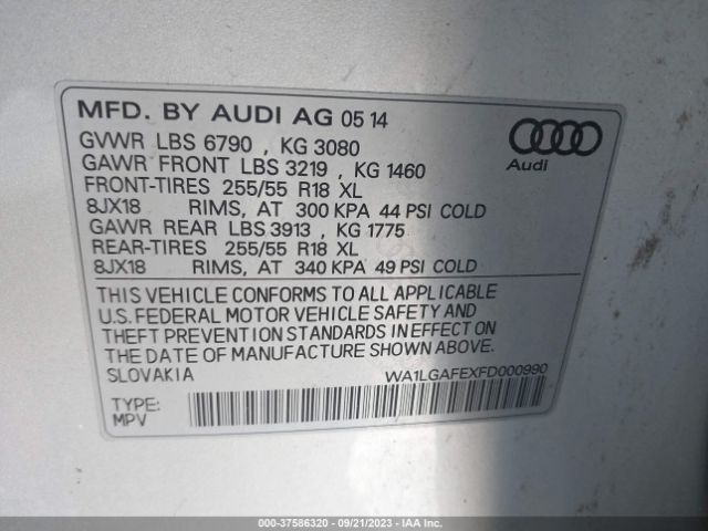 WA1LGAFEXFD000990 Audi Q7 3.0t Premium