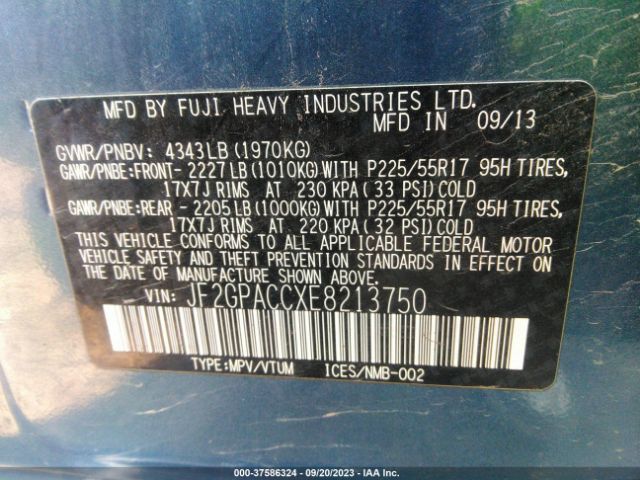 JF2GPACCXE8213750 Subaru Xv Crosstrek Premium
