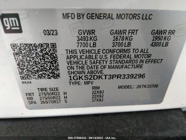 1GKS2DKT3PR339296 GMC YUKON DENALI