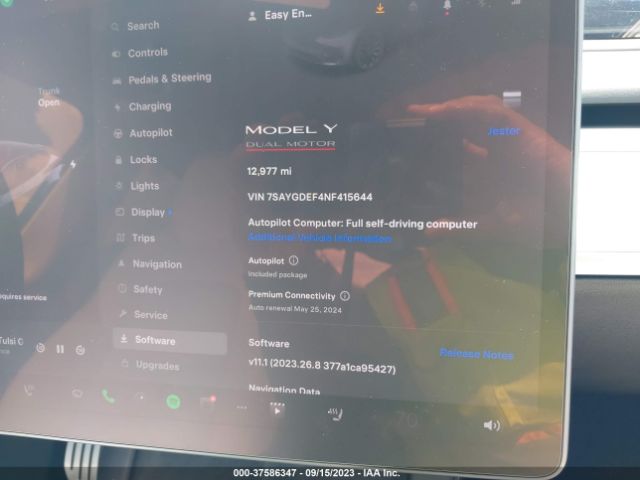 7SAYGDEF4NF415644 Tesla Model Y Performance