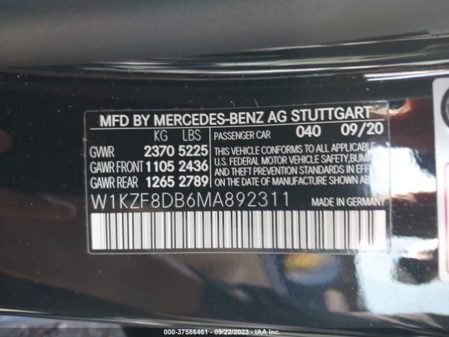 W1KZF8DB6MA892311 Mercedes-Benz E-class E 350