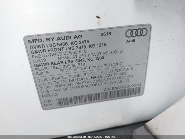 WA1BNAFY3J2200352 Audi Q5 Premium Plus