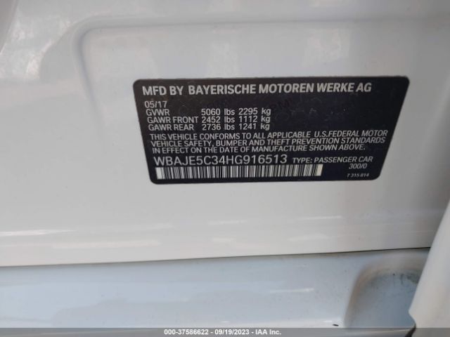 WBAJE5C34HG916513 BMW 5 Series 540i