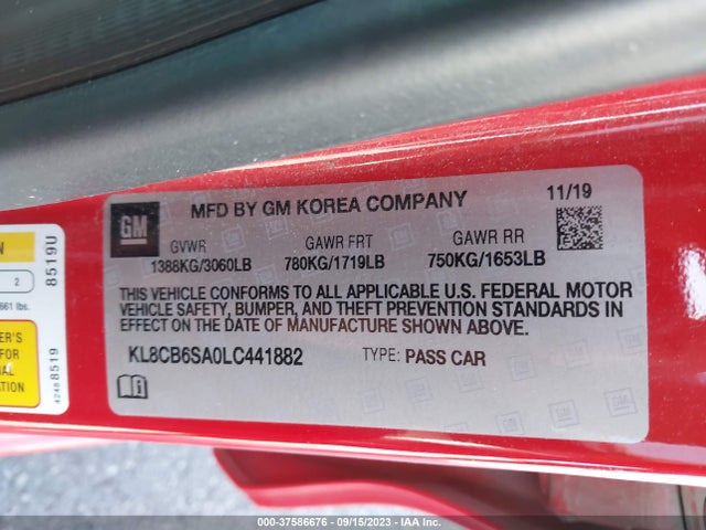 Chevrolet SPARK LS 2020 KL8CB6SA0LC441882 Image 9