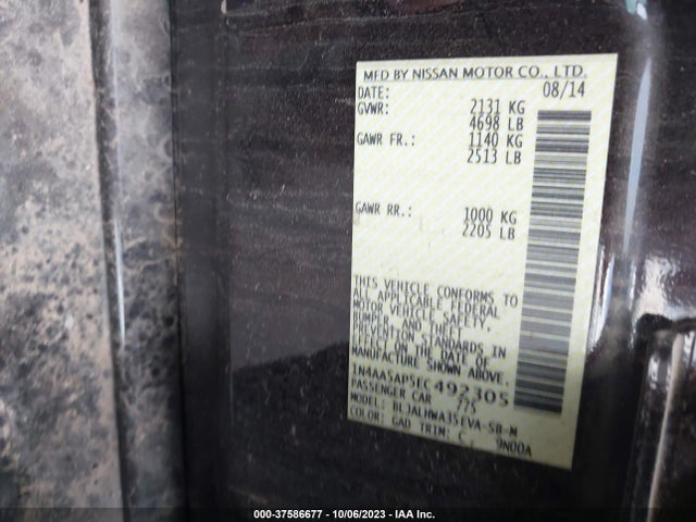 Nissan Maxima 3.5 Sv 2014 1N4AA5AP5EC492305 Image 9