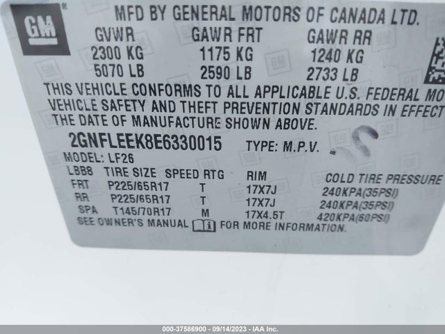 Chevrolet EQUINOX LS 2014 2GNFLEEK8E6330015 Image 9