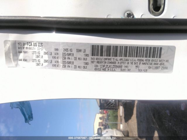 1C4PJMJX1JD594008 Jeep Cherokee Overland