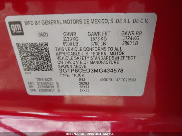 GMC Sierra 1500 Elevation 2021 3GTP8CED3MG434578 Image 9