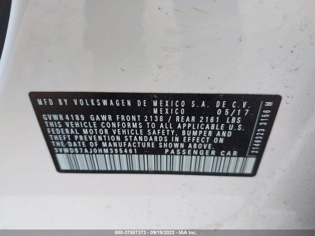 3VWDB7AJ0HM395461 Volkswagen Jetta 1.4t Se