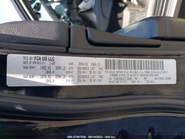 1C4RJFBG3LC194091 Jeep Grand Cherokee Limited