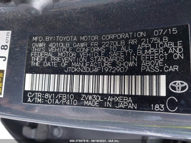 Toyota Prius Four 2015 JTDKN3DU4F1972907 Image 15