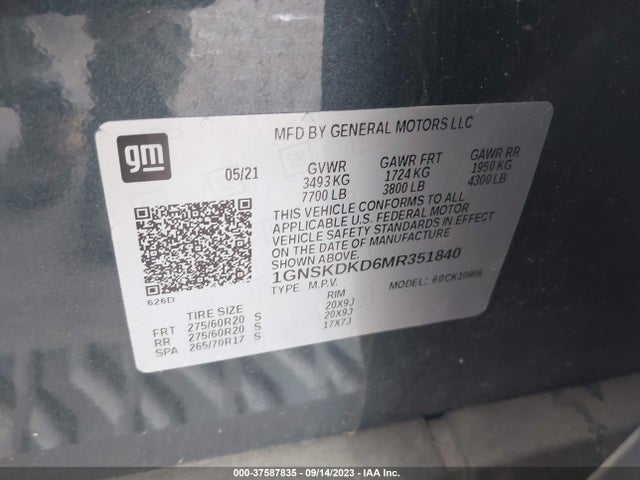 Chevrolet Suburban Z71 2021 1GNSKDKD6MR351840 Image 9