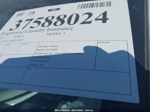 2019 Tesla 3, VIN: 5YJ3E1EAXKF529823