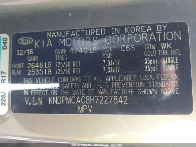 KNDPMCAC8H7227842 KIA Sportage Lx