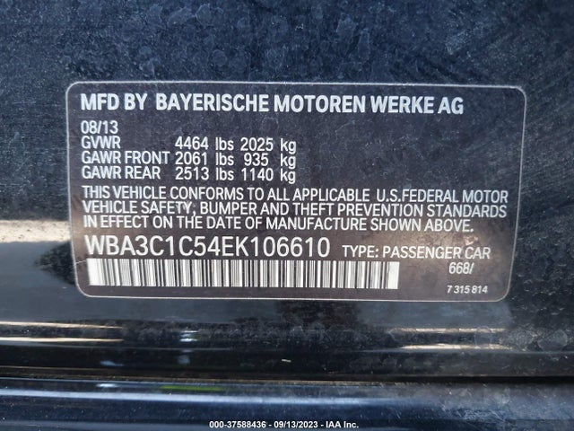 BMW 3 Series 328i 2014 WBA3C1C54EK106610 Image 9