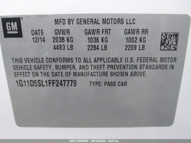 Chevrolet MALIBU LT 2015 1G11D5SL1FF247779 Image 9