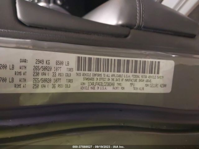 1C4RJFAG3LC238348 Jeep Grand Cherokee Altitude