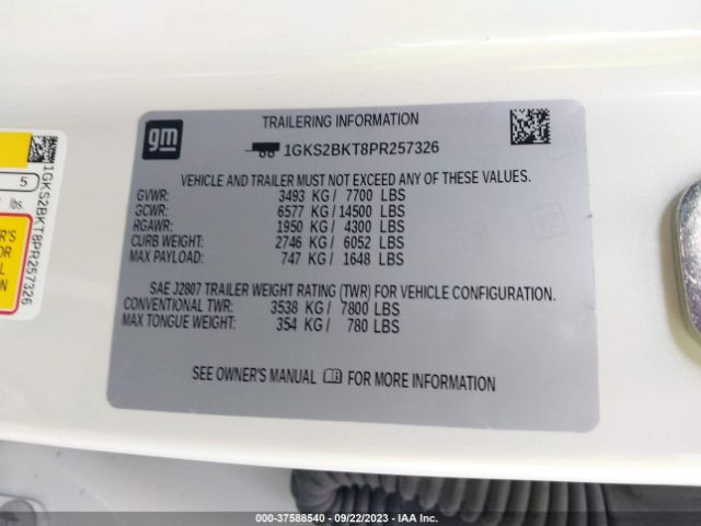 1GKS2BKT8PR257326 GMC YUKON SLT