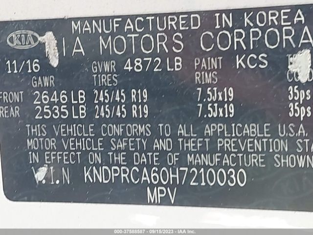 KNDPRCA60H7210030 KIA Sportage Sx Turbo