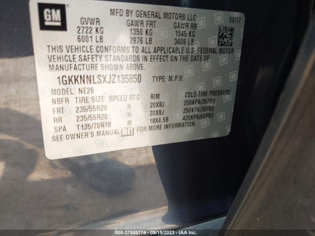1GKKNNLSXJZ135850 GMC ACADIA SLT