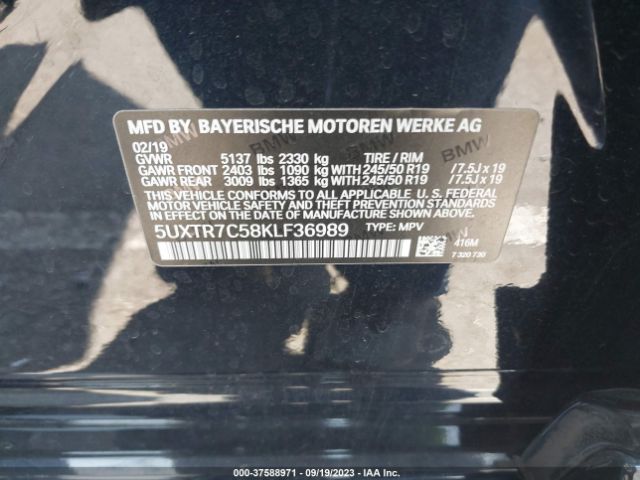 5UXTR7C58KLF36989 BMW X3 Sdrive30i