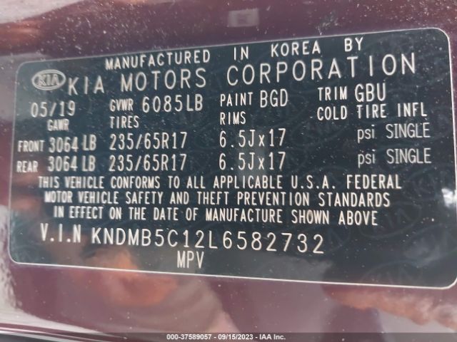 KNDMB5C12L6582732 KIA SEDONA LX