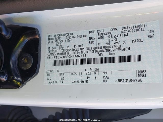 1FTEW1EP0HFA87178 Ford F-150 Xl/xlt/lariat