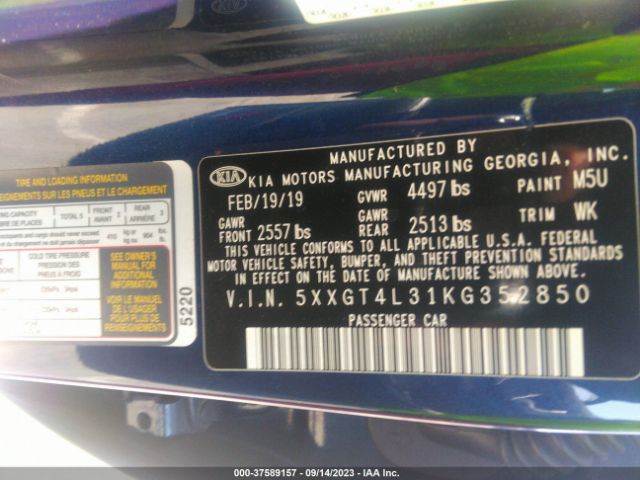 5XXGT4L31KG352850 KIA Optima Lx