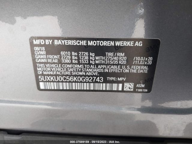5UXKU0C56K0G92743 BMW X6 Sdrive35i